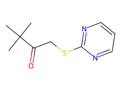 3,3-Dimethyl-1-pyrimidin-2-ylsulfanylbutan-2-one structure