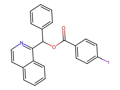 Isoquinolylphenylmethyl 4-iodobenzoate structure