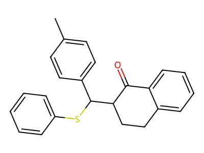 2-[alpha-(Phenylthio)-4-methylbenzyl]tetralin-1-one structure