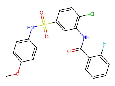 N-[2-chloro-5-[(4-methoxyphenyl)sulfamoyl]phenyl]-2-fluorobenzamide structure