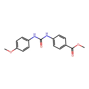 4-[[(4-Methoxyanilino)-oxomethyl]amino]benzoic acid methyl ester structure