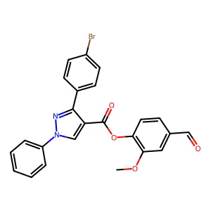 (4-Formyl-2-methoxyphenyl) 3-(4-bromophenyl)-1-phenylpyrazole-4-carboxylate structure