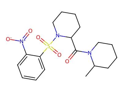 (2-Methylpiperidin-1-yl)-[1-(2-nitrophenyl)sulfonylpiperidin-2-yl]methanone structure