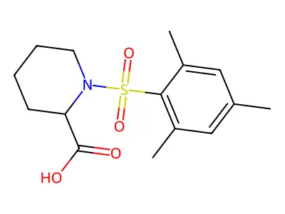 1-(Mesitylsulfonyl)piperidine-2-carboxylic acid structure