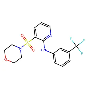 3-morpholin-4-ylsulfonyl-N-[3-(trifluoromethyl)phenyl]pyridin-2-amine structure