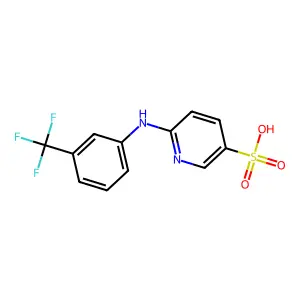 6-[3-(Trifluoromethyl)anilino]-3-pyridinesulfonic acid structure