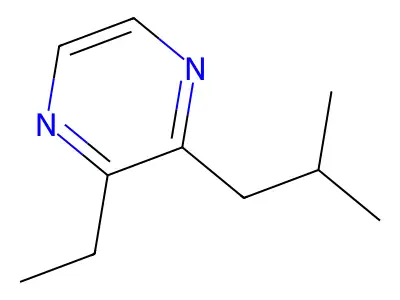 Pyrazine, 2-ethyl-3-(2-methylpropyl)- structure