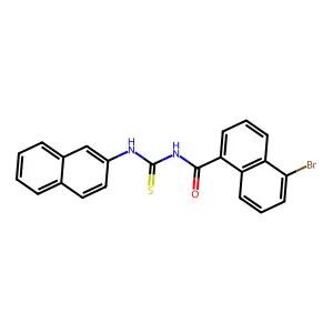5-bromo-N-(naphthalen-2-ylcarbamothioyl)naphthalene-1-carboxamide structure