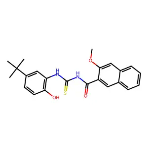 N-[(5-tert-butyl-2-hydroxyphenyl)carbamothioyl]-3-methoxynaphthalene-2-carboxamide structure