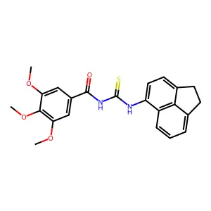 N-(1,2-dihydroacenaphthylen-5-ylcarbamothioyl)-3,4,5-trimethoxybenzamide structure
