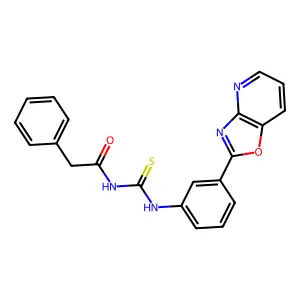 N-[[3-([1,3]oxazolo[4,5-b]pyridin-2-yl)phenyl]carbamothioyl]-2-phenylacetamide structure
