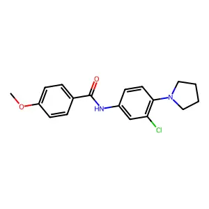 N-(3-chloro-4-pyrrolidin-1-ylphenyl)-4-methoxybenzamide structure