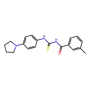 3-methyl-N-[(4-pyrrolidin-1-ylphenyl)carbamothioyl]benzamide structure