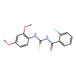N-[(2,4-dimethoxyphenyl)carbamothioyl]-2-fluorobenzamide structure