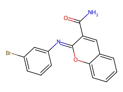 (2Z)-2-[(3-bromophenyl)imino]-2H-chromene-3-carboxamide structure