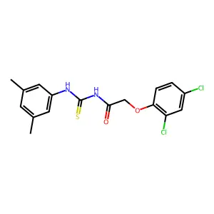 2-(2,4-dichlorophenoxy)-N-[(3,5-dimethylphenyl)carbamothioyl]acetamide structure