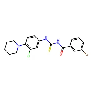 3-bromo-N-[(3-chloro-4-piperidin-1-ylphenyl)carbamothioyl]benzamide structure