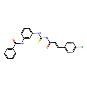 N-[3-[[(E)-3-(4-chlorophenyl)prop-2-enoyl]carbamothioylamino]phenyl]benzamide structure