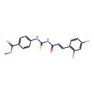 (E)-methyl 4-(3-(3-(2,4-dichlorophenyl)acryloyl)thioureido)benzoate structure