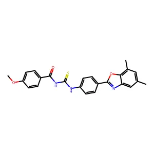 N-[[4-(5,7-dimethyl-1,3-benzoxazol-2-yl)phenyl]carbamothioyl]-4-methoxybenzamide structure
