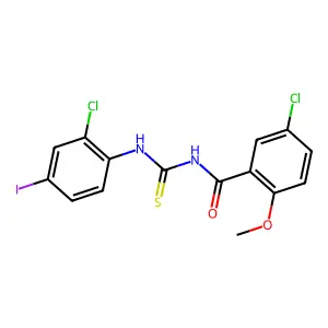 5-chloro-N-[(2-chloro-4-iodophenyl)carbamothioyl]-2-methoxybenzamide structure