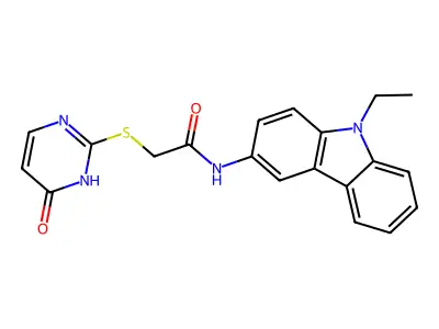 N-(9-ethylcarbazol-3-yl)-2-[(6-oxo-1H-pyrimidin-2-yl)sulfanyl]acetamide structure