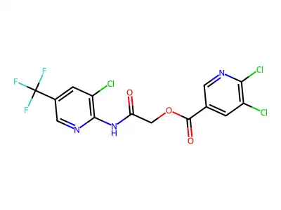 [2-[[3-chloro-5-(trifluoromethyl)pyridin-2-yl]amino]-2-oxoethyl] 5,6-dichloropyridine-3-carboxylate structure