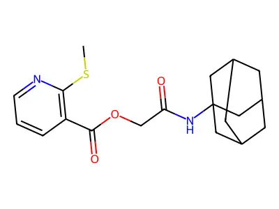 [2-(1-Adamantylamino)-2-oxoethyl] 2-methylsulfanylpyridine-3-carboxylate structure