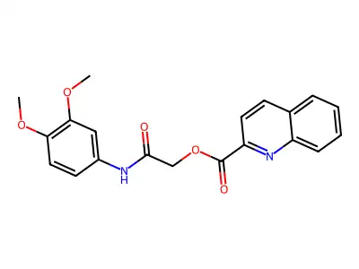 [2-(3,4-Dimethoxyanilino)-2-oxoethyl] quinoline-2-carboxylate structure