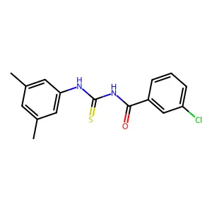 3-chloro-N-[(3,5-dimethylphenyl)carbamothioyl]benzamide structure