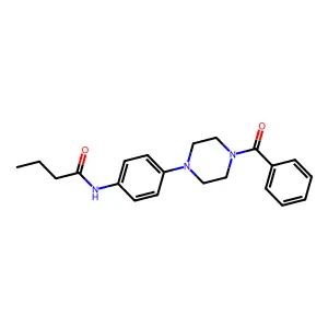 N-[4-(4-benzoylpiperazin-1-yl)phenyl]butanamide structure