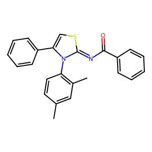 N-[3-(2,4-dimethylphenyl)-4-phenyl-2,3-dihydro-1,3-thiazol-2-ylidene]benzamide structure