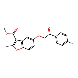 Methyl 5-[2-(4-fluorophenyl)-2-oxoethoxy]-2-methyl-1-benzofuran-3-carboxylate structure