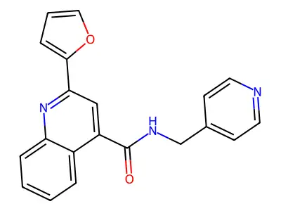 2-(furan-2-yl)-N-(pyridin-4-ylmethyl)quinoline-4-carboxamide structure