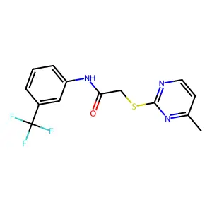 2-[(4-methylpyrimidin-2-yl)sulfanyl]-N-[3-(trifluoromethyl)phenyl]acetamide structure
