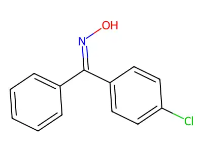 (E)-(4-chlorophenyl)(phenyl)methanone oxime structure