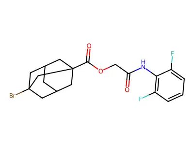 [2-(2,6-Difluoroanilino)-2-oxoethyl] 3-bromoadamantane-1-carboxylate structure
