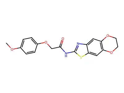 N-(6,7-dihydro-[1,4]dioxino[2,3-f][1,3]benzothiazol-2-yl)-2-(4-methoxyphenoxy)acetamide structure