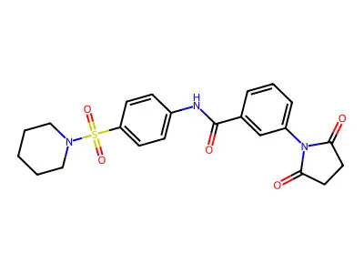 3-(2,5-dioxopyrrolidin-1-yl)-N-(4-piperidin-1-ylsulfonylphenyl)benzamide structure