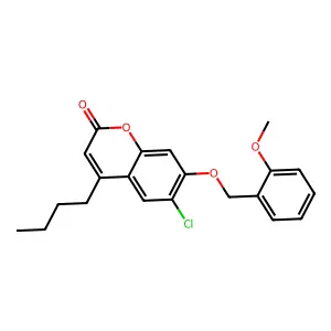4-butyl-6-chloro-7-[(2-methoxybenzyl)oxy]-2H-chromen-2-one structure