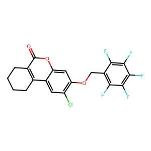 2-chloro-3-[(pentafluorobenzyl)oxy]-7,8,9,10-tetrahydro-6H-benzo[c]chromen-6-one structure