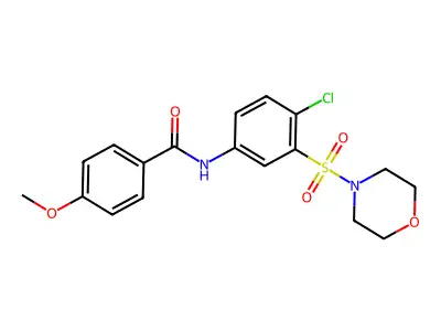 N-(4-chloro-3-morpholin-4-ylsulfonylphenyl)-4-methoxybenzamide structure