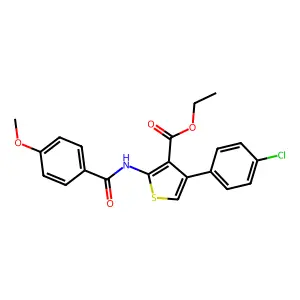 Ethyl 4-(4-chlorophenyl)-2-[(4-methoxybenzoyl)amino]-3-thiophenecarboxylate structure