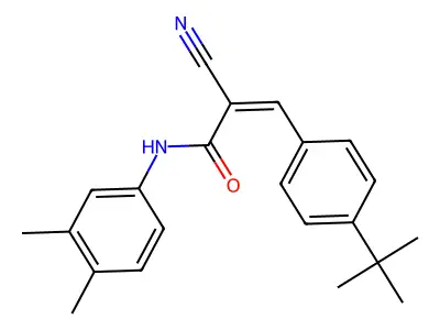 3-(4-tert-butylphenyl)-2-cyano-N-(3,4-dimethylphenyl)prop-2-enamide structure