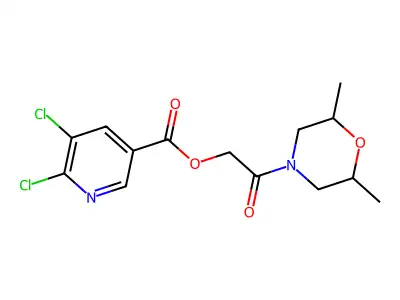 2-(2,6-Dimethylmorpholin-4-yl)-2-oxoethyl 5,6-dichloropyridine-3-carboxylate structure