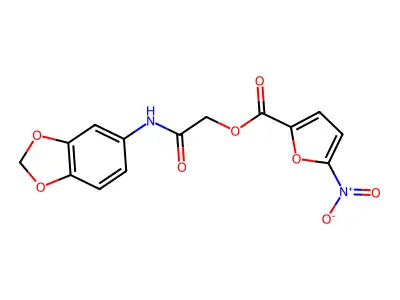 [2-(1,3-Benzodioxol-5-ylamino)-2-oxoethyl] 5-nitrofuran-2-carboxylate structure