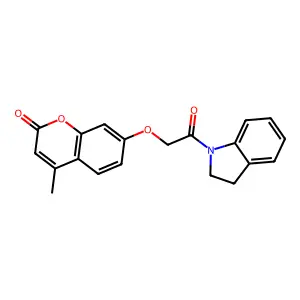 7-[2-(2,3-Dihydroindol-1-yl)-2-oxoethoxy]-4-methylchromen-2-one structure
