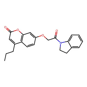 7-[2-(2,3-Dihydro-indol-1-yl)-2-oxo-ethoxy]-4-propyl-chromen-2-one structure