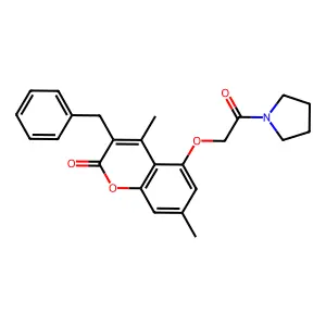 3-Benzyl-4,7-dimethyl-5-(2-oxo-2-pyrrolidin-1-yl-ethoxy)-chromen-2-one structure
