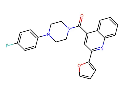 [4-(4-Fluorophenyl)piperazino][2-(2-furyl)-4-quinolyl]methanone structure